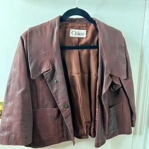 Chloe brown leather blazer